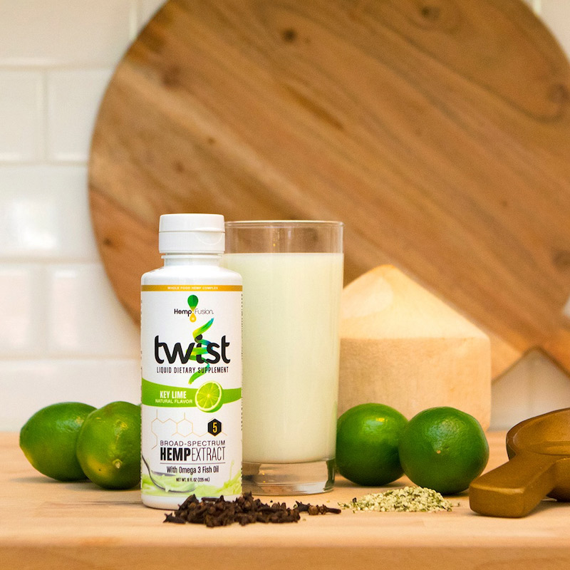 hempfusion-twist-5mg-broad-spectrum-hempextract-keylime-front Twist Key Lime Hemp Extract 8oz - Image 1