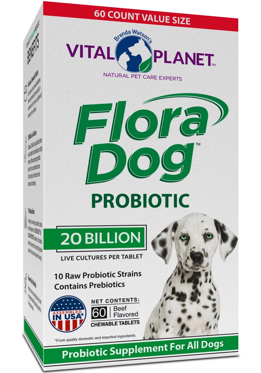 Vital-Planet-Flora-Dog-High-Potency-Probiotic-Chewable-Tablet-60ct-1 Vital Planet Flora Dog Probiotic Chew Tab 60 Count - Image 1
