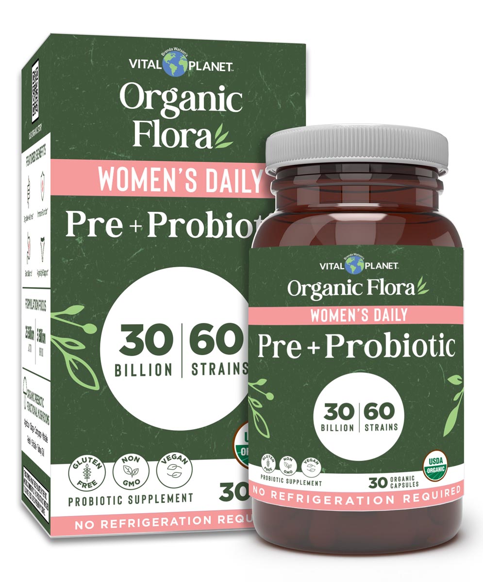Vital-Planet-Organic-Flora-Womens-Daily-Probiotic-Supplement-1 Vital Planet Organic Flora Womens Daily Probiotic Supplement - 1 30 Capsules - Image 1