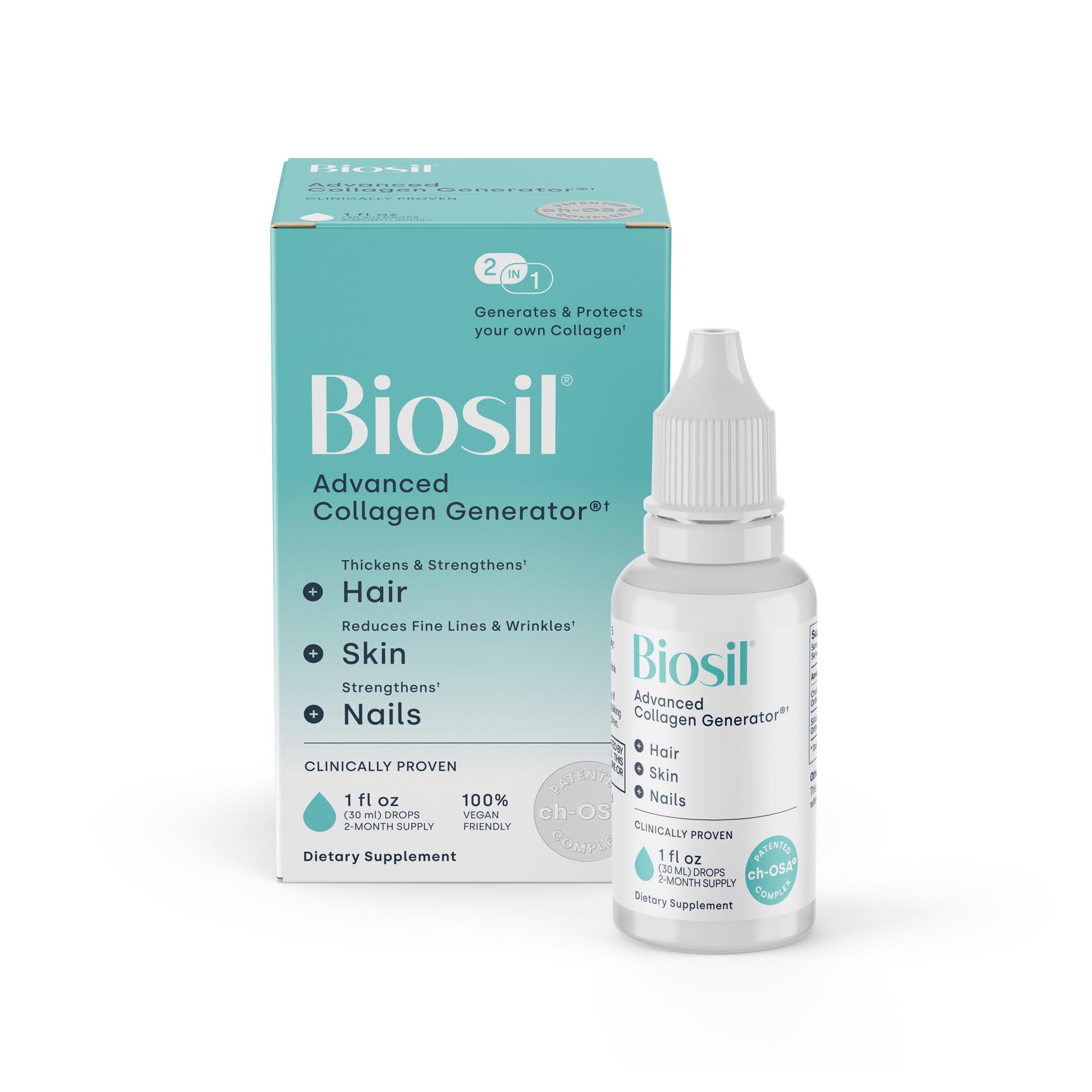 Biosil_CollagenGenerator_Drops_30_Front Collagen Generator Liquid Drops 1floz - Image 1