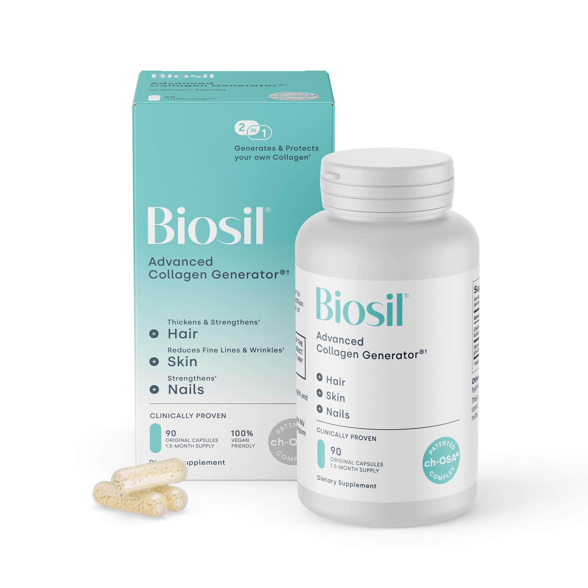 Biosil_CollagenGenerator_OriginalCaps_90_Front Collagen Generator Original Caps 90ct - Image 1