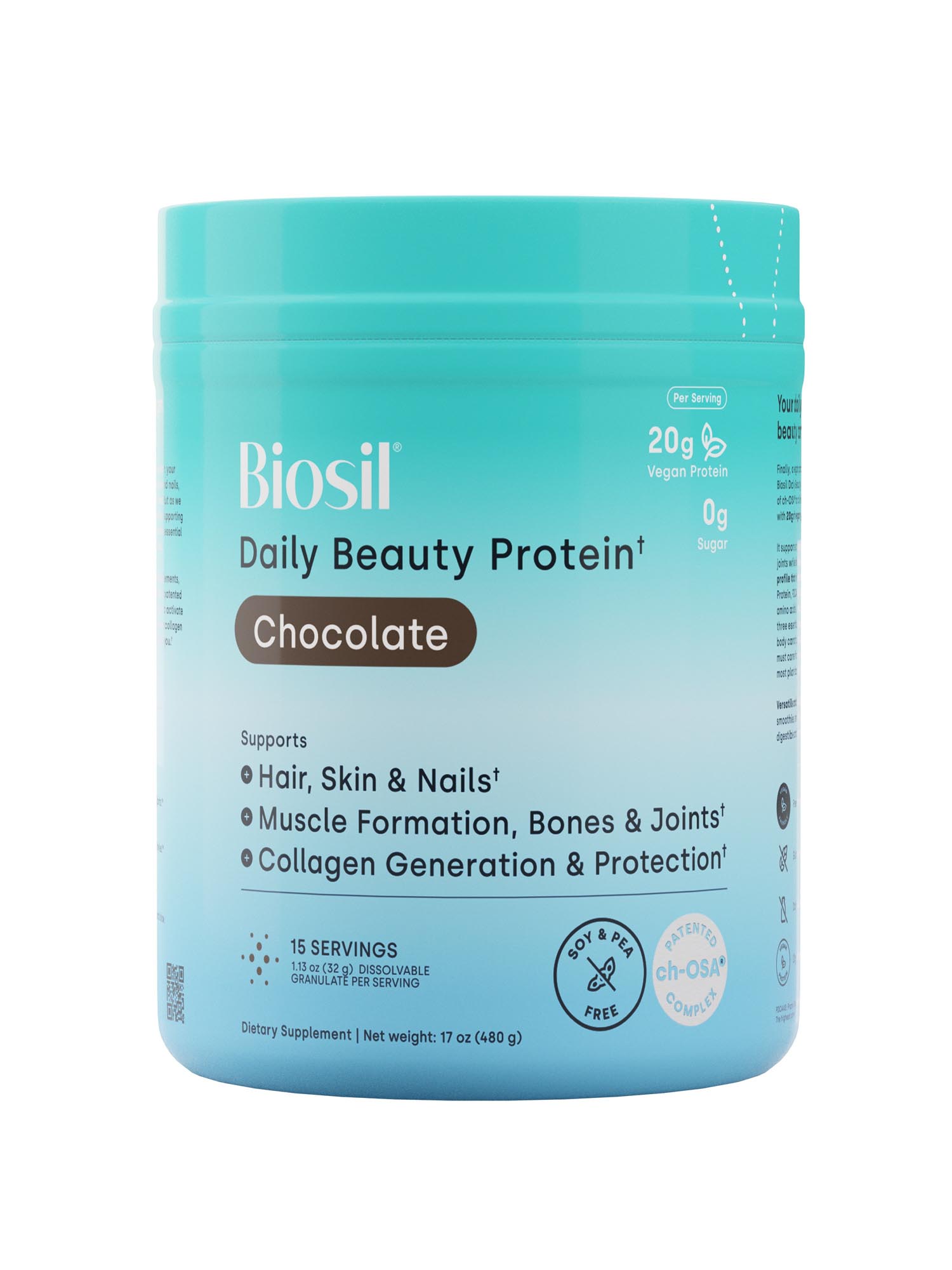 Biosil_DailyBeautyProtein_Choc_Front Daily Beauty Protein Chocolate (15 servings) - Image 1